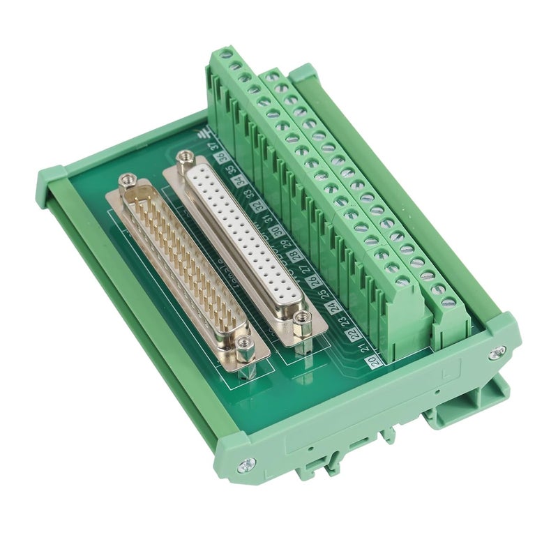 Willwewon DB37 DIN Rail Mount Interface Module Terminal Block, D-Sub 37-pin Male Female Breakout Board - Image 1